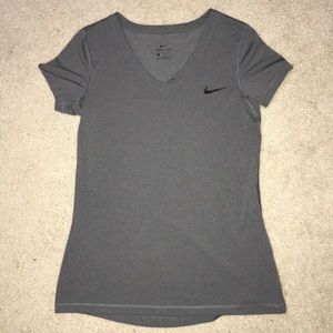 Gray Nike Dri-Fit V Neck Tshirt